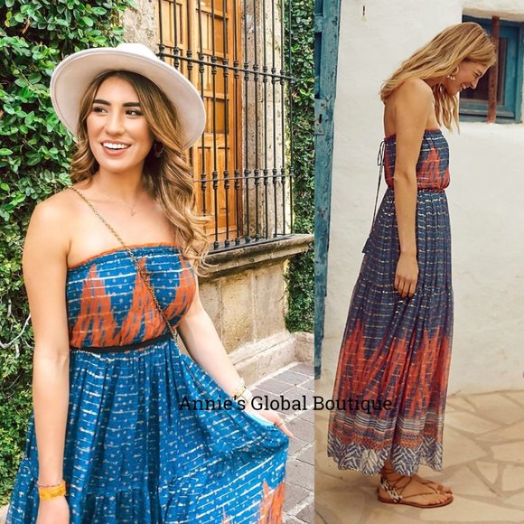 RARE NWT ANTHROPOLOGIE Nora Tasseled Maxi Dress - Picture 5 of 14